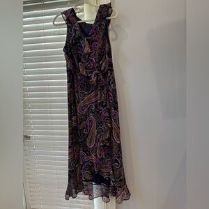 London Times Sz 14 navy paisley dress. NWOT